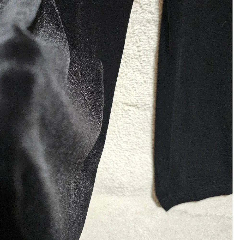Briggs Petite Black Velvet Pants Elastic Waist Pull On Women's Large LP - Picture 4 of 6